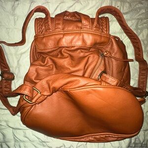 Stylish Tan Leather Backpack